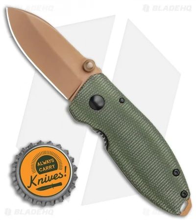 CRKT Burnley Desert Warrior Squid Knife Green Micarta (2.25" Copper D2) 4 CRKT Burnley Desert Warrior Squid Knife Green Micarta (2.25" Copper D2) - Image 4
