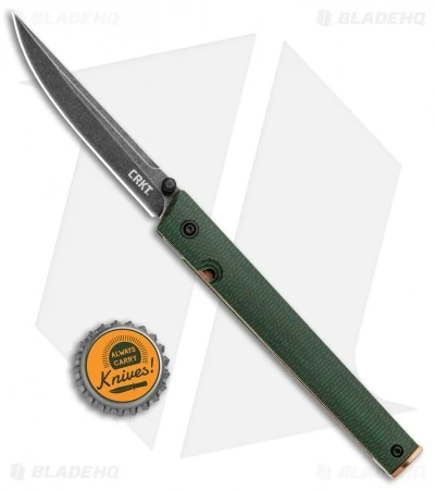 CRKT CEO Liner Lock Knife Green Micarta (3.1" Smokewash D2) BHQ Exclusive 4 CRKT CEO Liner Lock Knife Green Micarta (3.1" Smokewash D2) BHQ Exclusive - Image 4