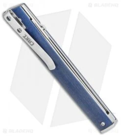 CRKT CEO Liner Lock Knife Blue Linen Micarta (3.1" Satin S35VN) BHQ Exclusive -CRKT CRKT CEO Liner Lock Knife Blue Linen Micarta 3.1in Satin S35VN BHQ Exclusive 7096BLS35 BHQ 117054 LS Side