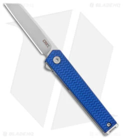 CRKT CEO Microflipper Liner Lock Knife Blue Aluminum (2.21" Satin)