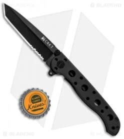 CRKT Carson M16-10K EDC Tanto Liner Lock Knife Black Zytel (3" Black Serr) -CRKT CRKT Carson M16 10K Compact Tanto LL Black Zytel Black Serr BHQ 87746 jr bottlecap