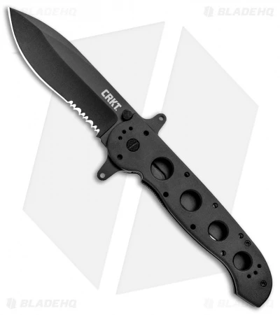 CRKT Carson M21-14SF Special Forces Flipper Knife Aluminum (3.875" Black Serr) 1 CRKT Carson M21-14SF Special Forces Flipper Knife Aluminum (3.875" Black Serr)