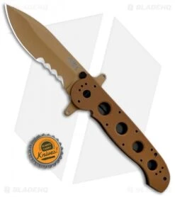 CRKT Carson M21-14DSFG Special Forces Flipper Knife Tan G-10 (3.875" Serr) -CRKT CRKT Carson M21 14DSFG Special Forces Flipper Tan G 10 Serr BHQ 4983 jr 1 bottlecap
