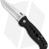 CRKT Crawford Falcon Liner Lock Knife Black Zytel (3" Satin Serr) 6242