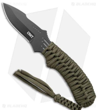CRKT Crawford Thunder Strike Neck Knife Green Paracord (2.8" Black) 2032 1 CRKT Crawford Thunder Strike Neck Knife Green Paracord (2.8" Black) 2032