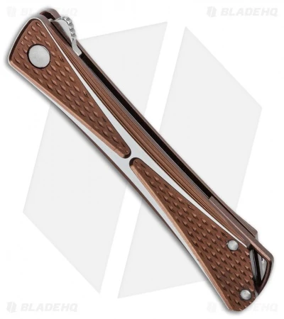 CRKT Crossbones Liner Lock Knife Bronze Aluminum (3.5" Satin) 7530B 2 CRKT Crossbones Liner Lock Knife Bronze Aluminum (3.5" Satin) 7530B - Image 2