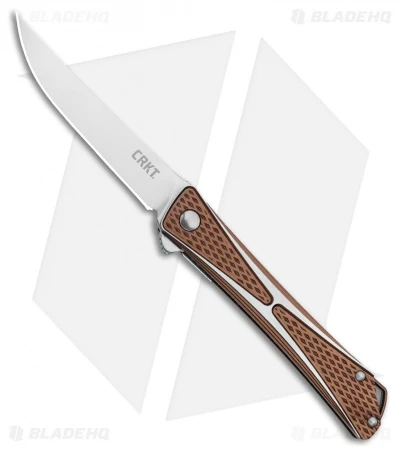 CRKT Crossbones Liner Lock Knife Bronze Aluminum (3.5" Satin) 7530B 1 CRKT Crossbones Liner Lock Knife Bronze Aluminum (3.5" Satin) 7530B