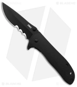 CRKT Drifter Knife W/ Veff Serrations Black Resin Infused Handle (2.82" Black)