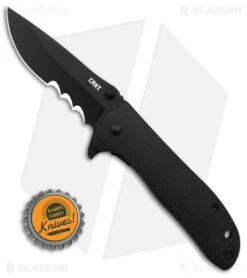 CRKT Drifter Knife W/ Veff Serrations Black Resin Infused Handle (2.82" Black) -CRKT CRKT Drifter Knife w Veff Seerations Black Resin Infused Handle 2in Black BHQ 180917 td size