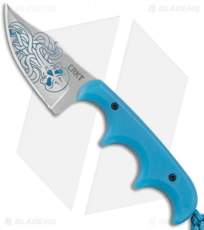 CRKT Folts Minimalist Bowie Cthulhu Neck Knife Blue GRN (2" Satin) 2387O 1 CRKT Folts Minimalist Bowie Cthulhu Neck Knife Blue GRN (2" Satin) 2387O