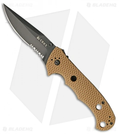 CRKT Hammond Cruiser Liner Lock Knife Tan (3.75" Black Serr) 7914DB 1 CRKT Hammond Cruiser Liner Lock Knife Tan (3.75" Black Serr) 7914DB