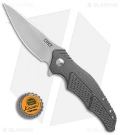 CRKT Ken Onion Outrage Knife Gray (3.25" Satin) K320GXPX *Factory Second -CRKT CRKT Ken Onion Outrage gray satin blemish BHQ 75333 er bottlecap