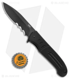 CRKT Ken Steigerwalt Ignitor Spring Assisted Knife Black G10 (3.48") -CRKT CRKT Ken Steigerwalt Ignitor SA Black G 10 Black Serr BHQ 178670 jr bottlecap