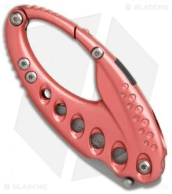 CRKT Lumabiner Pink Liner Lock Knife W/ L.E.D Light (1.6" Bead Blast) -CRKT CRKT Lumabiner Pink LED light bb BHQ 69069 er side
