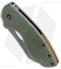 CRKT Pilar Exclusive Frame Lock Knife Green Micarta (2.4" Smokewash D2) -CRKT CRKT Pilar FL Green Micarta Smokewash D2 BHQ 113627 jr spine