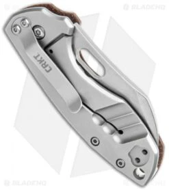 CRKT Pilar Frame Lock Knife Brown Linen Micarta BHQ Exclusive (2.4" Stonewash) -CRKT CRKT Pilar FL Linen Micarta SW BHQ 113630 jr side