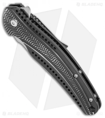 CRKT Ripple Liner Lock Knife Black Aluminum (3.125" Satin) K415KXP 2 CRKT Ripple Liner Lock Knife Black Aluminum (3.125" Satin) K415KXP - Image 2