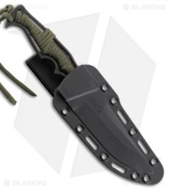 CRKT Tighe Breaker Fixed Blade Knife Green Paracord (4.25" Black Stonewash)1110 -CRKT CRKT tighe breaker green paracord black stonewash 1110 BHQ 51812 er sheath