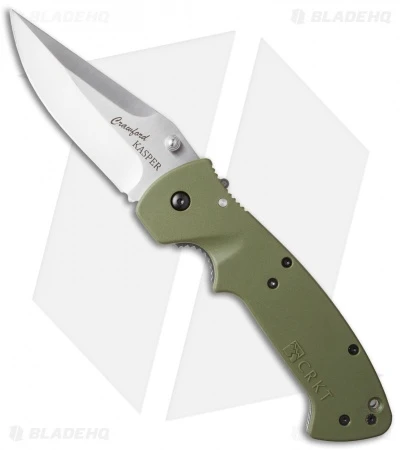 CRKT Crawford Kasper Liner Lock Knife OD Green Zytel (3.75" Satin) 6773SOD 1 CRKT Crawford Kasper Liner Lock Knife OD Green Zytel (3.75" Satin) 6773SOD