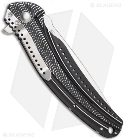 CRKT Ken Onion Ripple Frame Lock Knife Black (3.125" Satin Serr) K405KXS 2 CRKT Ken Onion Ripple Frame Lock Knife Black (3.125" Satin Serr) K405KXS - Image 2