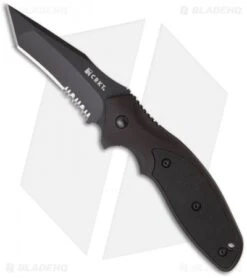 CRKT Shenanigan Tanto Liner Lock Knife Black Aluminum (3.25" Black Serr) K490KKS