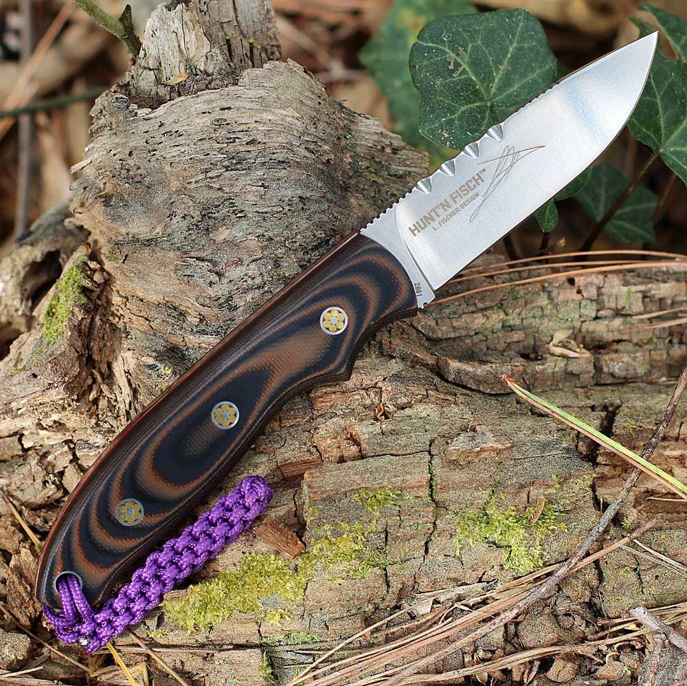 CRKT Hunt’N Fisch (CR2861) 3" 9Cr13MoV Satin Drop Point Plain Blade, Black/Brown G-10 Handle, Brown Leather Belt Sheath 2 CRKT Hunt’N Fisch (CR2861) 3" 9Cr13MoV Satin Drop Point Plain Blade, Black/Brown G-10 Handle, Brown Leather Belt Sheath - Image 2